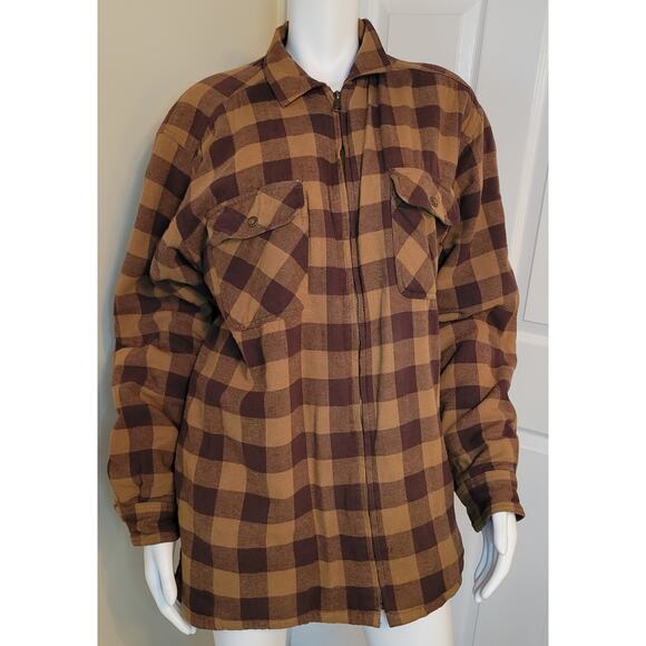 Wolverine Flannel Shacket Green Plaid Full Zip Sherpa Lined Jacket Men's Size XL - Picture 1 of 8